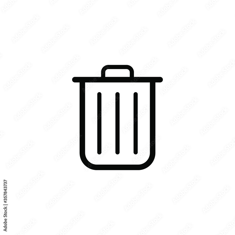 Trashcan icon. Carbage can symbol. Flat shape delete sign. Trash ...