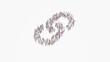 © Destrosvet - 3d rendering of crowd of people in shape of symbol of link on white background isolated