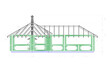 © Free_styler - Gazebo frame with bbq grill vector illustration. Detailed architectural plan