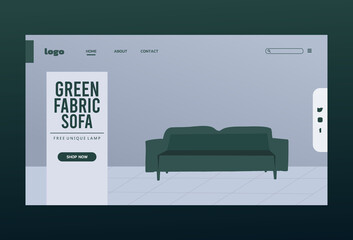 Fototapete - Website template furniture design. Modern vector illustration concept of web page design for website and mobile website development. Easy to edit and customize. banner discount