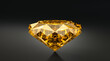 © yayha - 3d gold diamond on black background. 3d render of yellow gem.