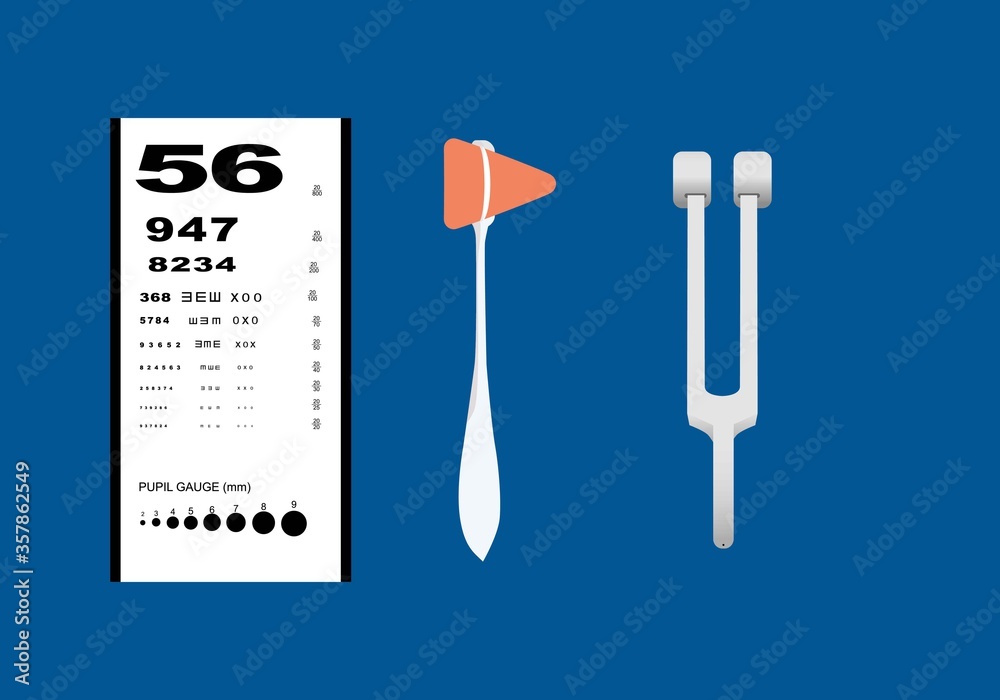 Set of neurological examination instruments Stock Vector | Adobe Stock