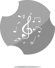 Poster - music round glossy web icon on white background
