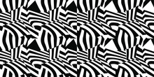Dazzle Camouflage Black And White Seamless Abstract Pattern Vector Illustration
