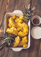 Wall Mural - Baked pineapple with chilli flakes