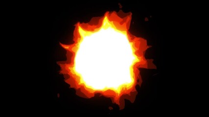 Poster - Comic Manga Fire Fx Dynamic Action Patterns/ 4k animation of a comic cartoon 2d fire and flames effect with posterized burning waves patterns