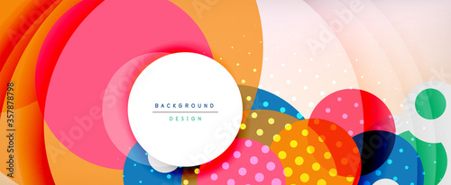 Cuadros en Lienzo Trendy simple circle abstract background, dynamic motion concept