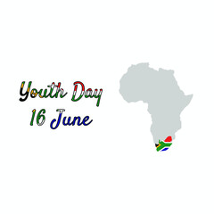 youth day south africa 16 june celebration. vector map south africa illustration.illustration logo y