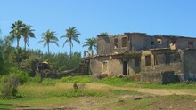 Sad Shot Of An Old Tourist Resort Decaying After The Caribbean Hotel Chain Going Bankrupt. Old Abandoned Hotel Crumbles Down In The Rugged Tropical Elements On The Picturesque Island Of Barbados.