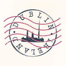 Dublin Ireland Stamp Postal. Silhouette Seal. Passport Round Design. Vector Icon. Design Retro Travel. National Symbol.