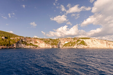 View of blue sea and island