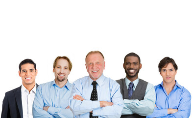 Group portrait of a happy business team, diverse professional men