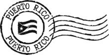 Black Grunge Stamp ''Puerto Rico''
