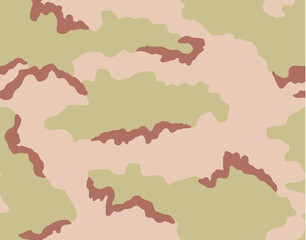 Canvas Print - Desert camouflage seamless pattern. Tricolor scheme (light green, beige, brown).