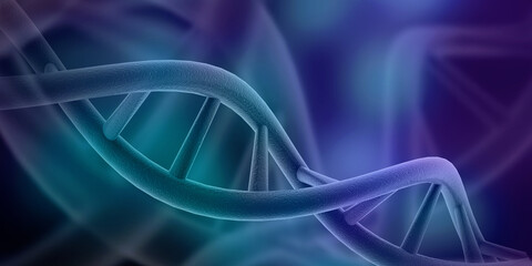 Wall Mural - 3d render of dna structure, abstract background