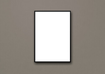 Poster - Black picture frame hanging on a dark grey wall