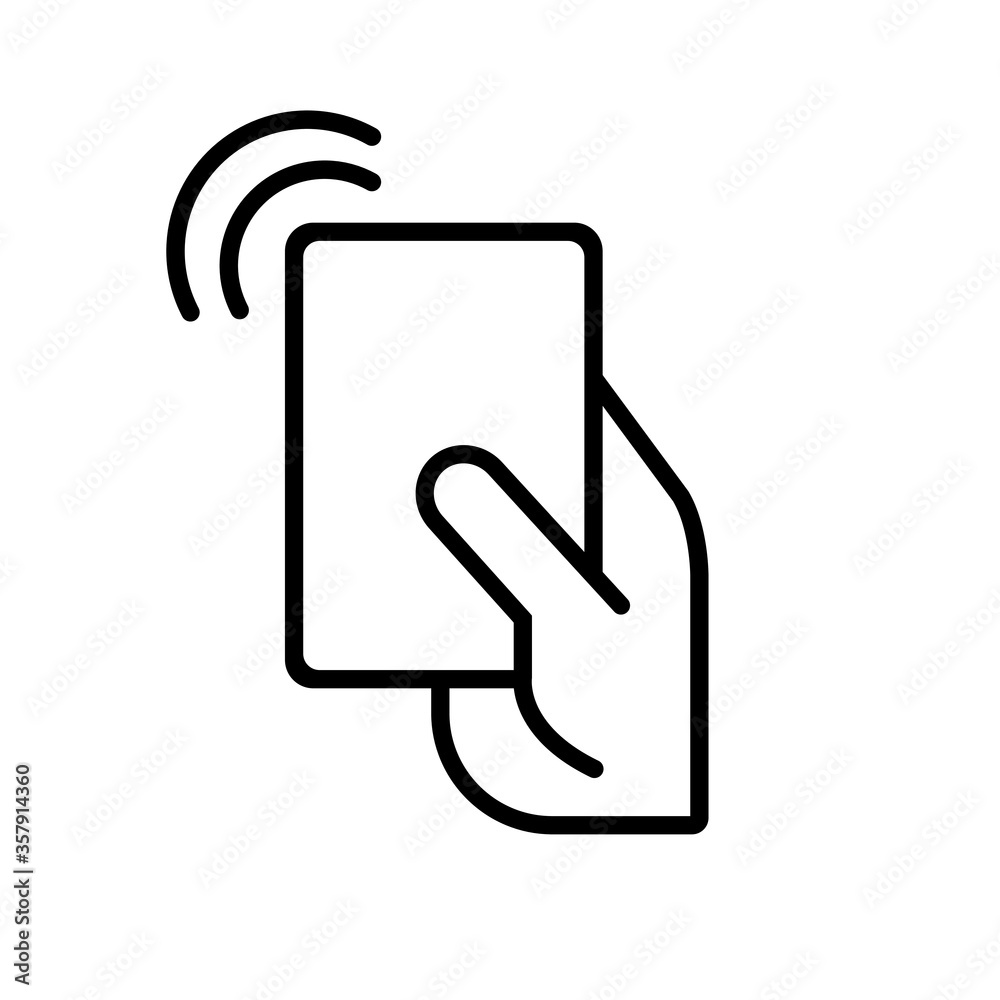 Contactless payment credit card and hand tap vector logo. Stock Vector ...