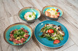Several types of tasty and healthy salads