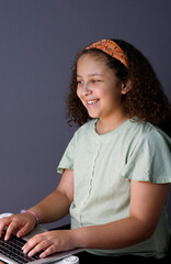 Girl working on computer