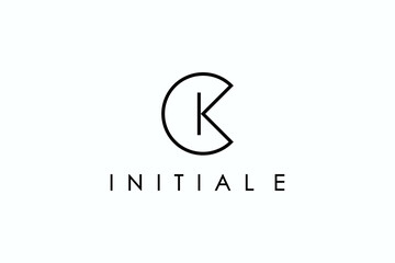Poster - abstract initial letter c and k linked logo. geometric linear style isolated on white background. us