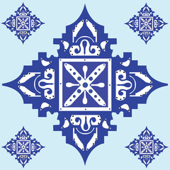 Sticker - snowflake on blue background