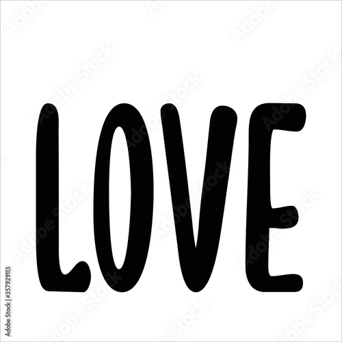 Cuadros en Lienzo Love calligraphy quote simple positive message