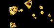 Render with falling gold diamonds on a dark background