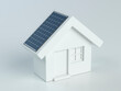 House with photovoltaic solar panel on white background - 3d illustration