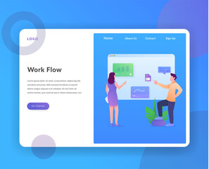 business web landing page with illustration