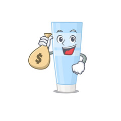 Wall Mural - Crazy rich eye cream mascot design having money bags