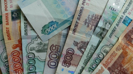 Russian money of various denominations