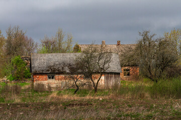 Wall Mural - Country houses in the Latvian countryside