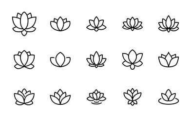 Sticker - Icon set of lotus.