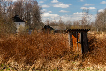 Wall Mural - Old wooden toilets