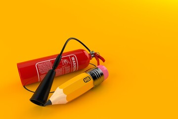 Poster - Fire extinguisher with pencil