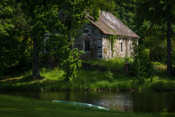 Wall Mural - Country houses in the Latvian countryside