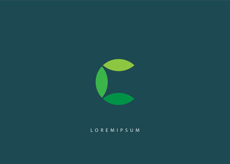 Fototapete - Initial C leaf logo design inspiration, Letter C leaf vector icon