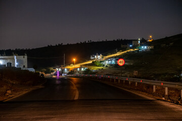 Blurred car lights with long exposure