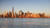 Fototapeta Miasta - Lower Manhattan skyscrapers and One World Trade Center, New York City