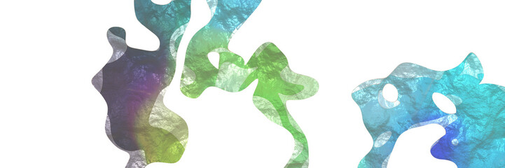 Aufkleber - abstract modern shaped figure background element with surface texture and dark sea green, tea green and sky blue colors on white background