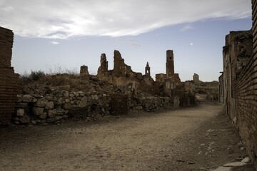 Sticker - Amazing shot of the Pueblo Viejo de Belchite in Belchite, Spain