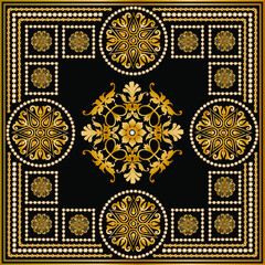 ornamental round lace pattern on black