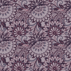  folkloric flowers seamless pattern. ethnic floral vector ornament