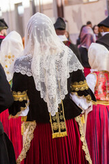 CAGLIARI, ITALIA - MAGGIO 1, 2019: 363^ Processione Religiosa di Sant'Efisio - Sardegna