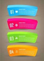Leinwandbilder - modern 3D text box template, banner Infographics