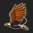 eagle fly vector illustration design on dark background