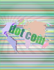 Poster - words dot com on digital screen, information technology concept