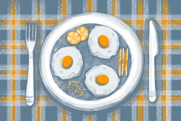 fried eggs on a plate