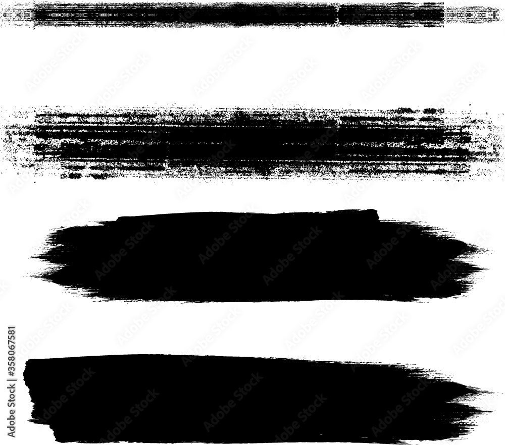 Grunge Paint stripe . Vector brush Stroke . Distressed banner . Black ...
