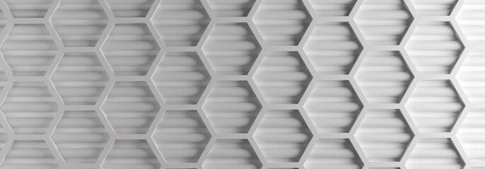 Wall Mural - Abstract modern white honeycomb background